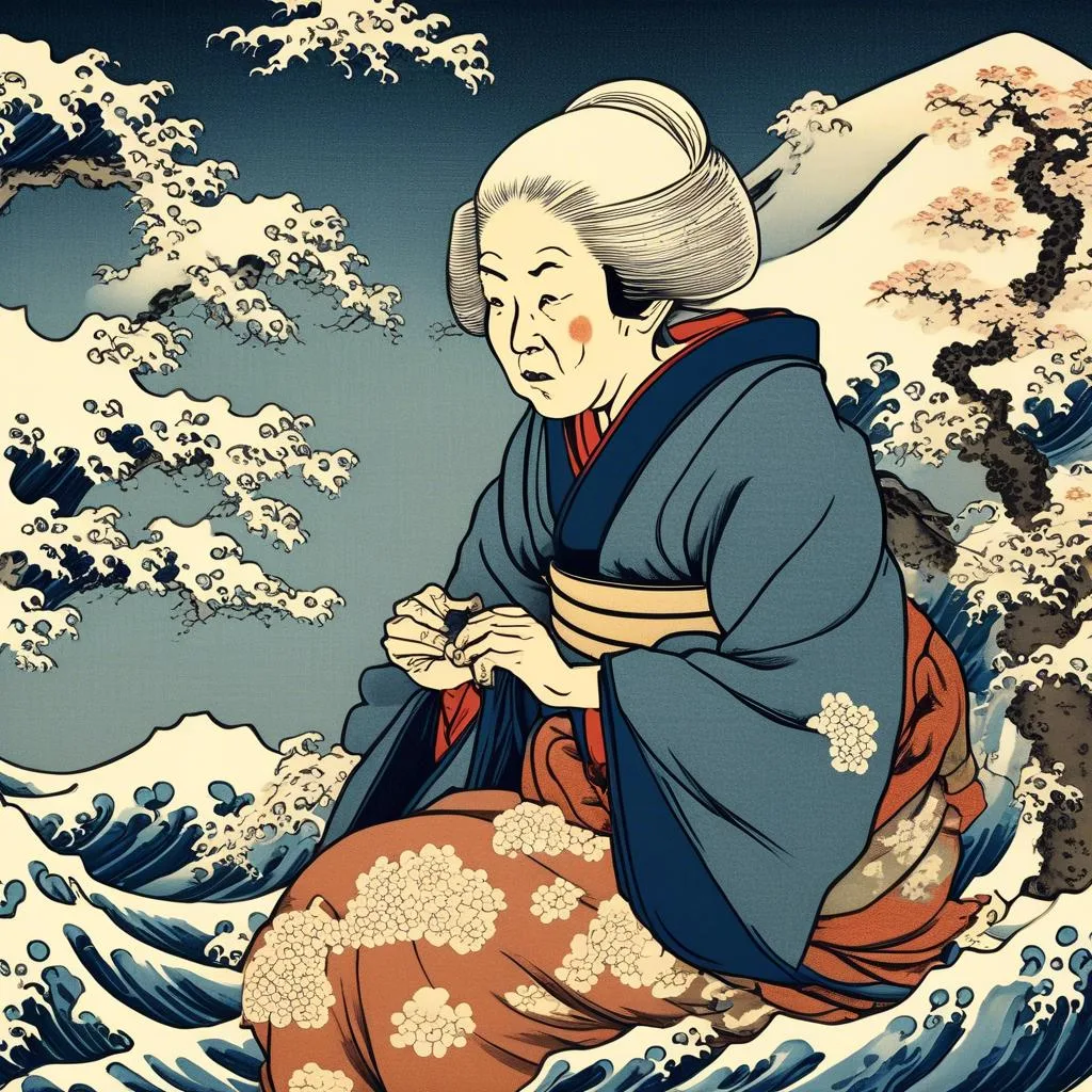 An old woman – Katsushika Hokusai
